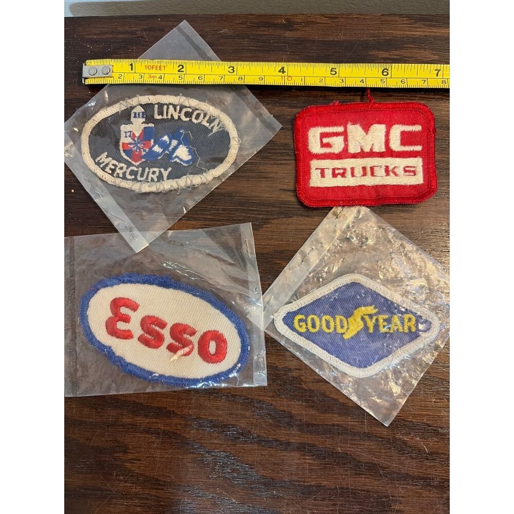 Lot Of 4 Vintage Automotive Patches: Lincoln Mercury GMC Trucks Esso Goodyear